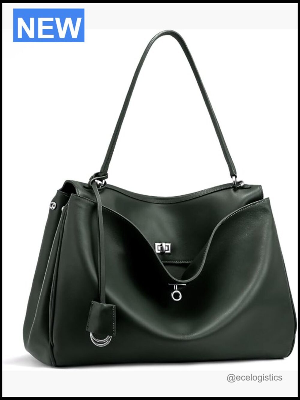 Genuine Leather Tote Bag: Large Capacity Shoulder Handbag Crossbody Satchel